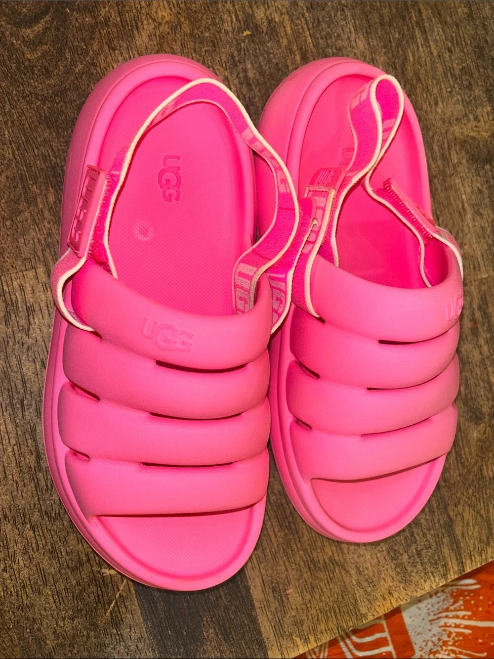 #71 UGG Kids Bubblegum Pink Padded Slide Sandals